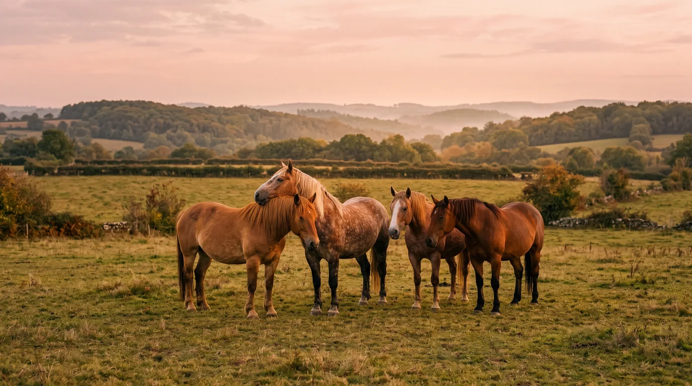 Les chevaux du De Gentse Tinkerhoeve en liberté, Creuse
